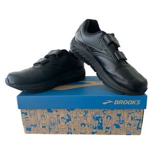 Brooks Addiction Walker V-Strap 2 Black Leather Shoes Women's 11.5 Wide D